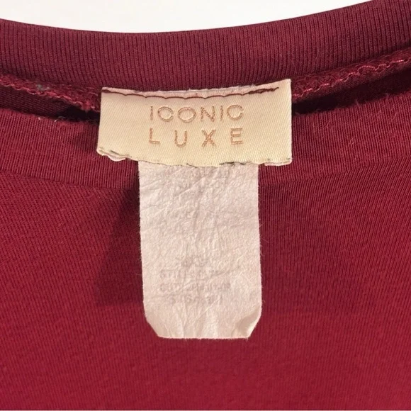 Short Sleeve Jersey Knit Midi Dress with Pockets Burgundy Size Small - Picture 10 of 15